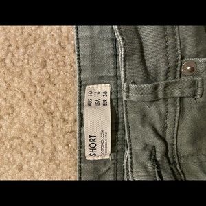 Pale Army Green Shortie Shorts